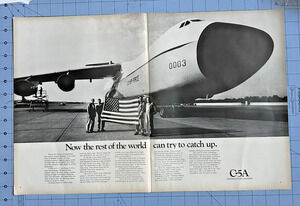 1969 Lockheed Aircraft Ad C-5A 2-Page Ad